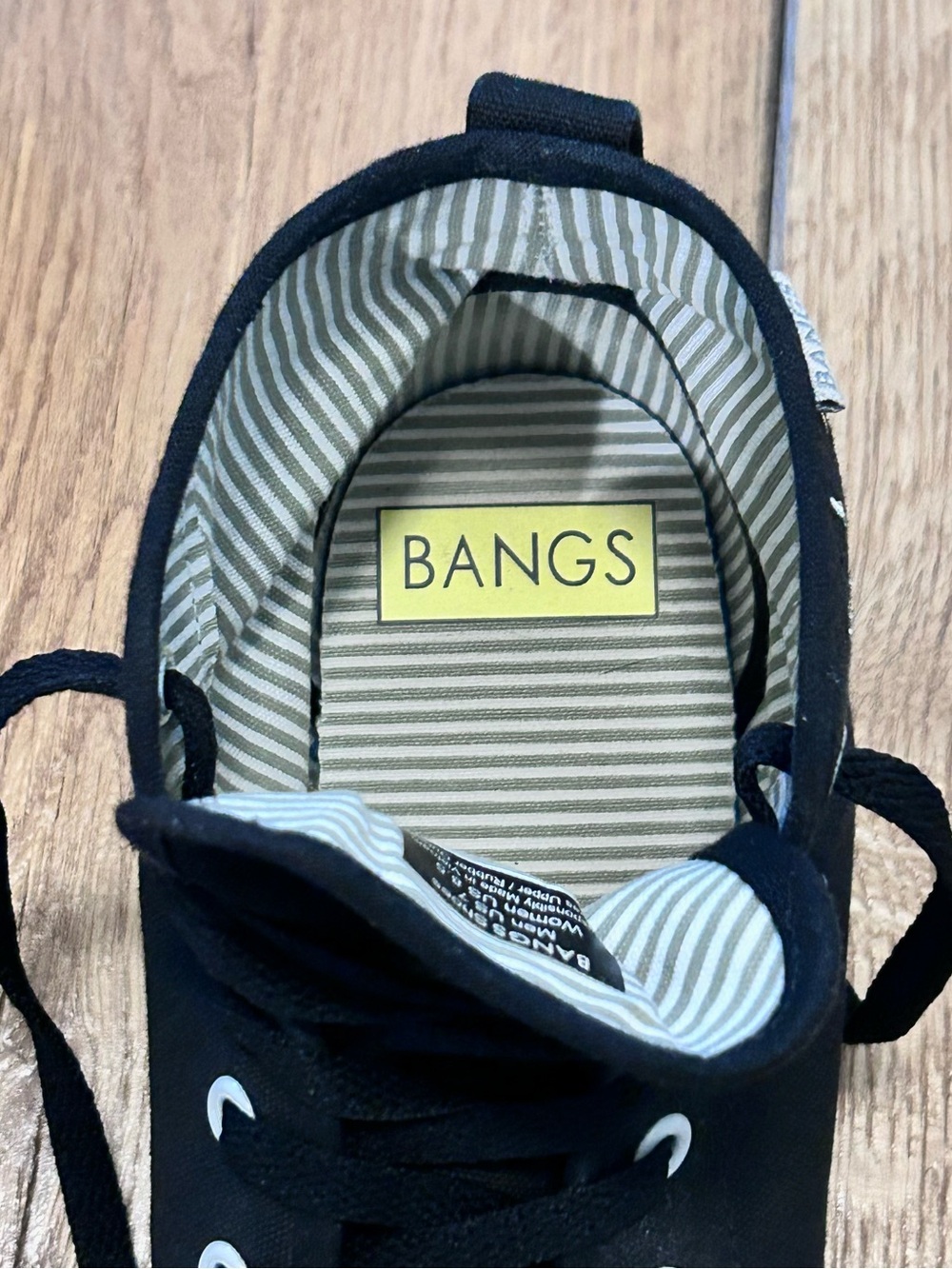 BANGS Firefly High Top Vegan Canvas Lace Up Black Onyx Sneaker Women’s 8.5 Men 7 - Picture 13 of 16